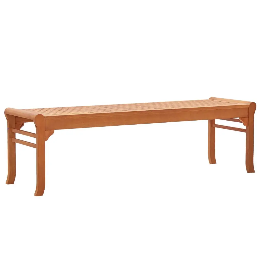 3-Seater Patio Bench 59.1 Inches Solid Wood Eucalyptus Outdoor Seating
