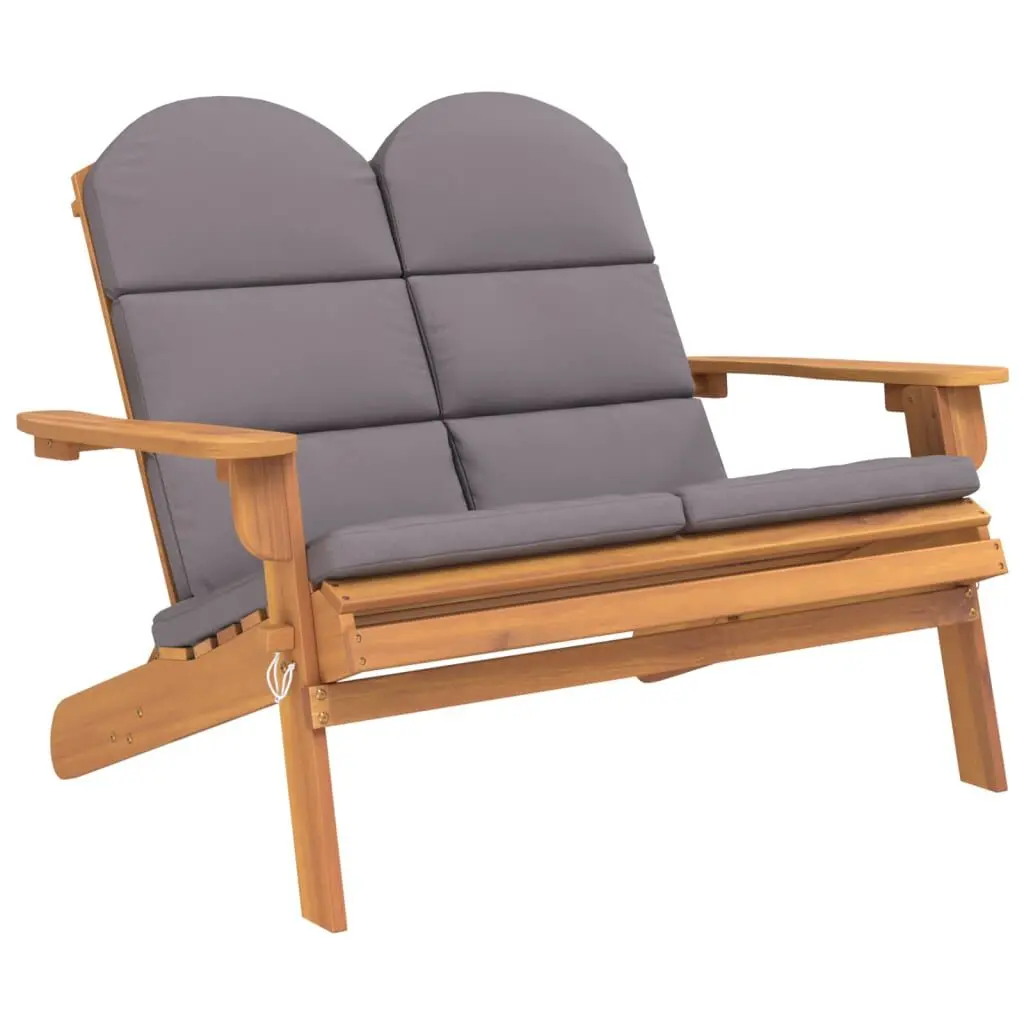 Adirondack Patio Bench Cushions 49.6 Inches Solid Wood Acacia Outdoor Seat
