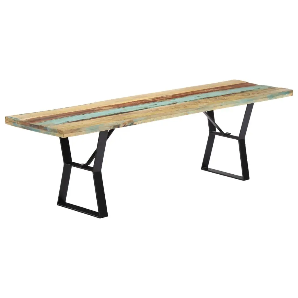 Bench 63 Inches Solid Reclaimed Wood Outdoor Garden Seating