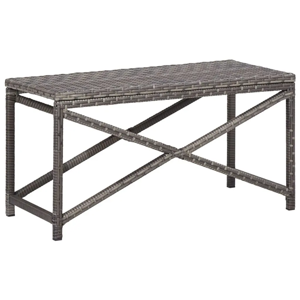 Patio Bench 31.5 Poly Rattan Gray Weather-Resistant Outdoor Seating