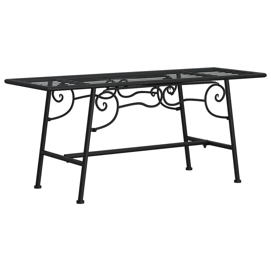 Tree Bench 43.3 Inch Black Steel Outdoor Garden Seat Modern Design