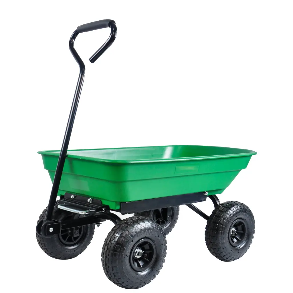 Garden Dump Shopping-basket Steel Frame Outdoor Wagon 10 Inch Pneumatic Wheels hengbo store