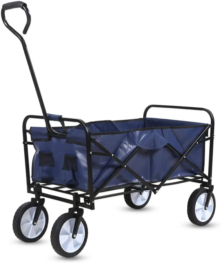 Yssoa Rolling Collapsible Garden Shopping Basket Camping Wagon 360 Degree Wheels w1134dhs