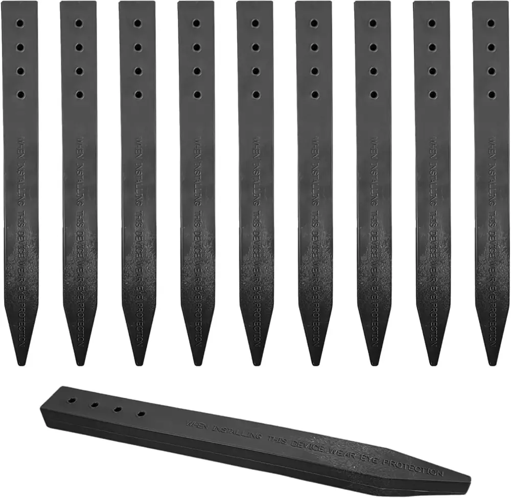 12" Black Bender Board Edging Stakes, Nails - Landscape & Garden Terrace Edging