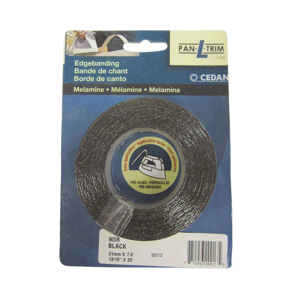 black Melamine Edgebanding, 13/16" x 25'
