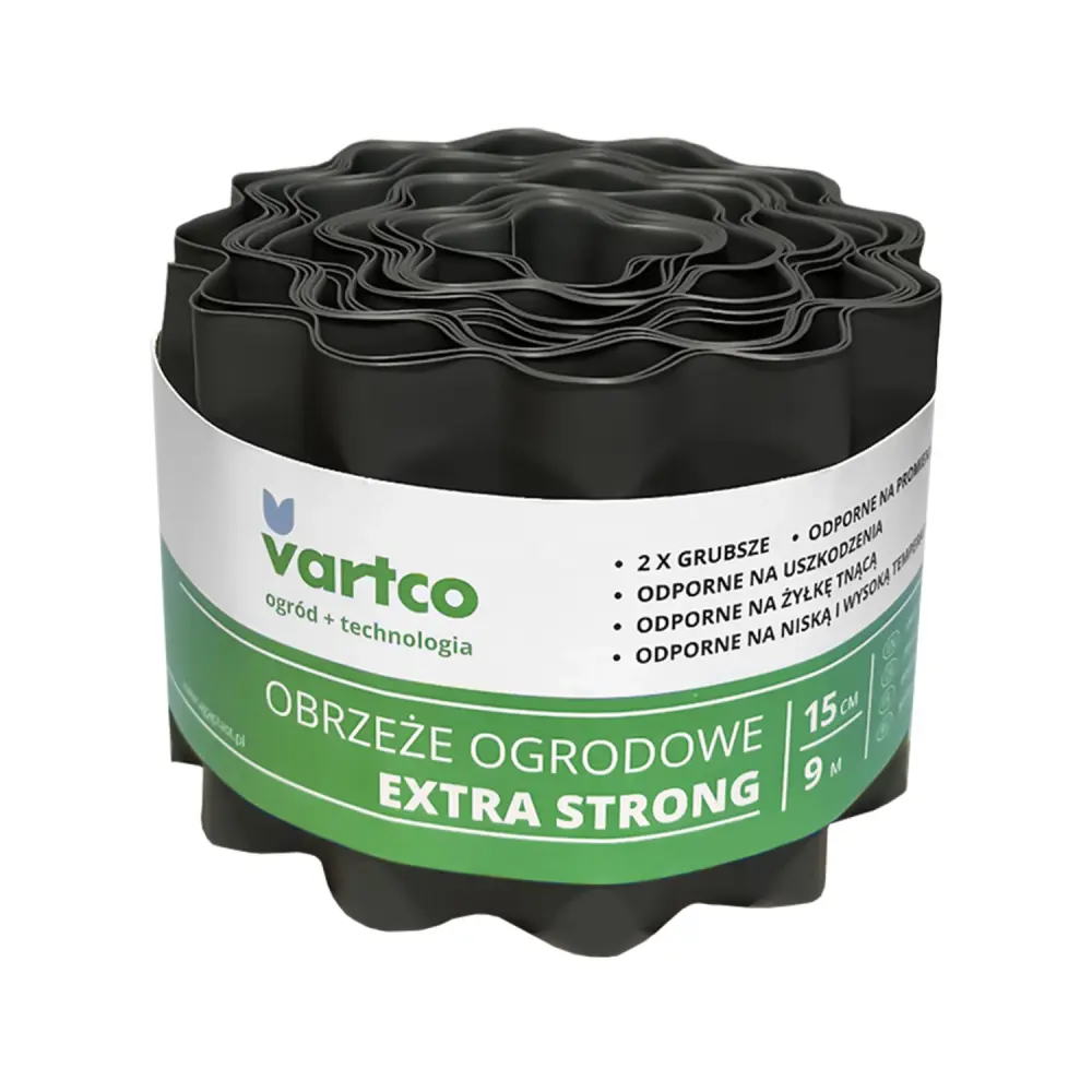 Garden Edging Border Flexible 15cm x 9m Vartco Spare Strong Graphite