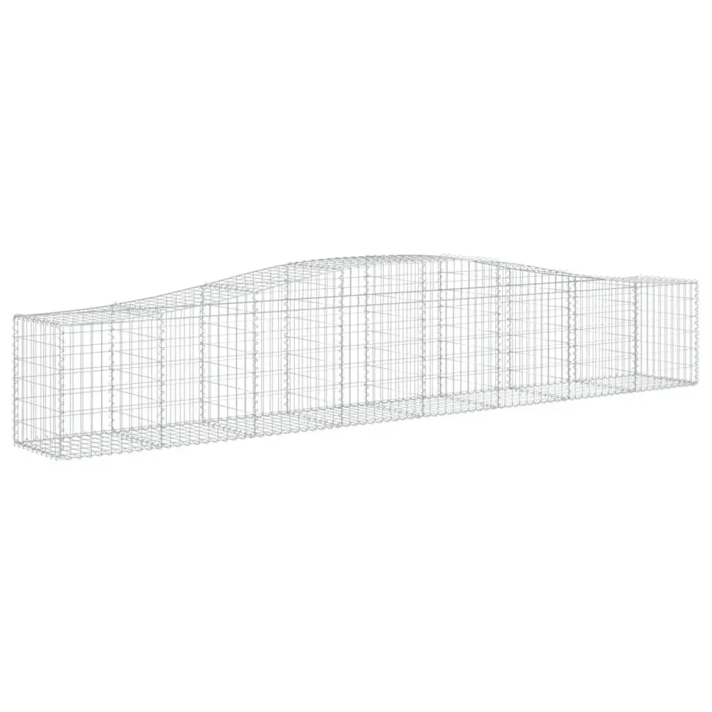 Arched Gabion Binquireet 157.5x19.7x23.6/31.5 Inches Galvanized Iron Garden Fence
