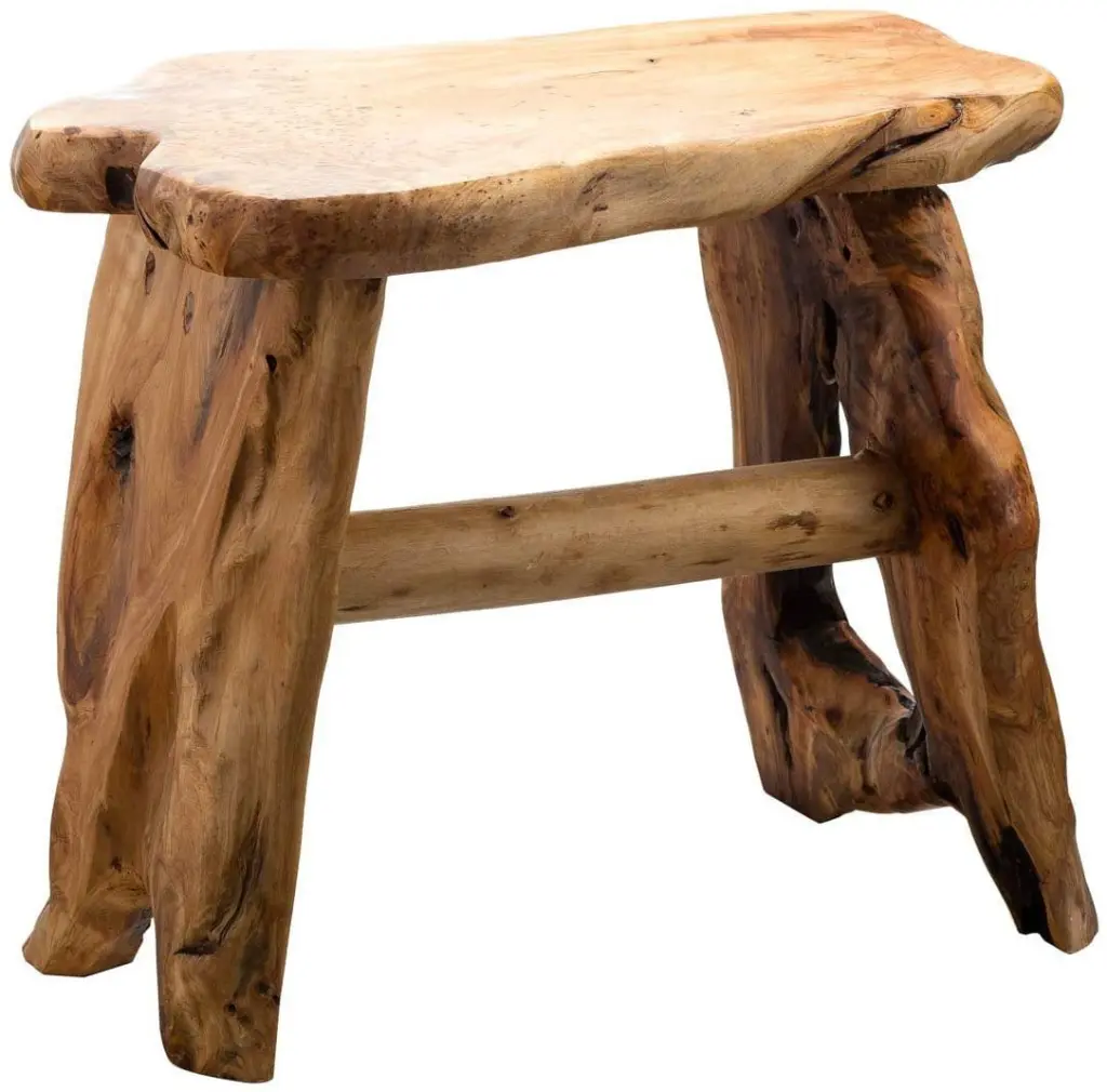 TJ Global Natural Edge Cedar Wood Tree Stump Stool Garden Bench Night Stand End Table