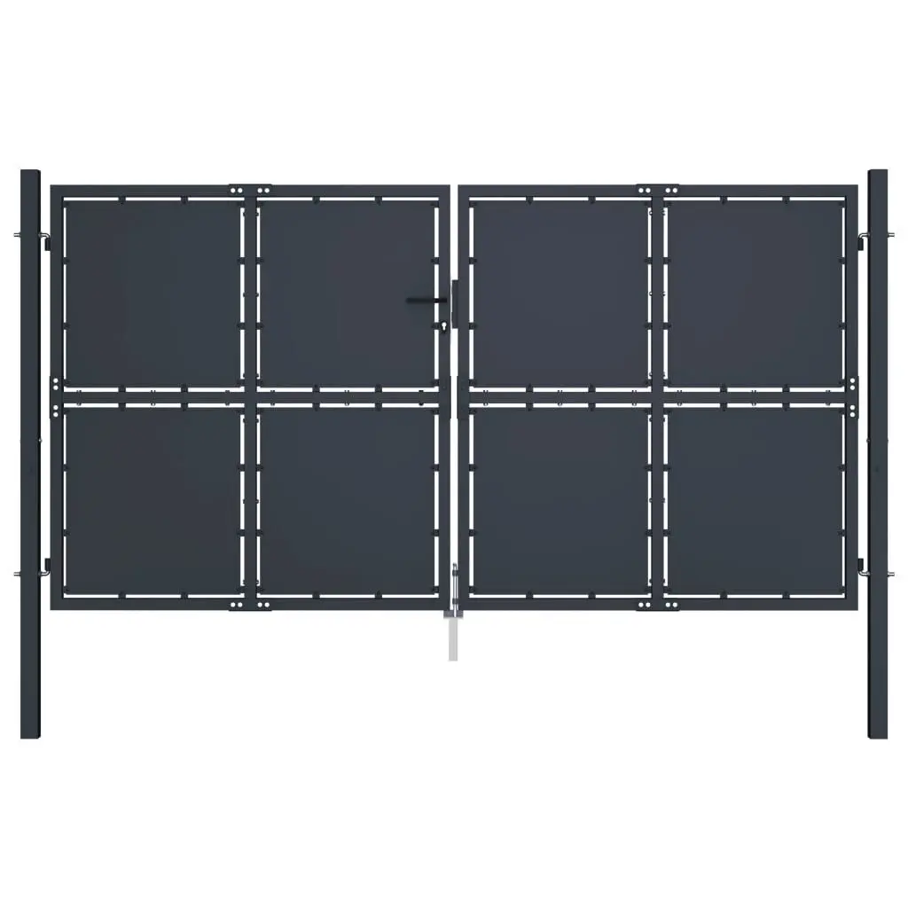 Anthracite Garden Gate Steel 118.1x78.7 Inches Wide Outdoor Security