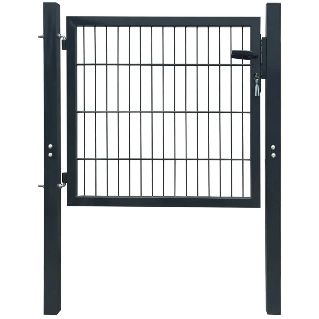 Anthracite Steel Fence Gate 41.3 x 59.1 Inches Weather-Resistant Outdoor Garden Gate