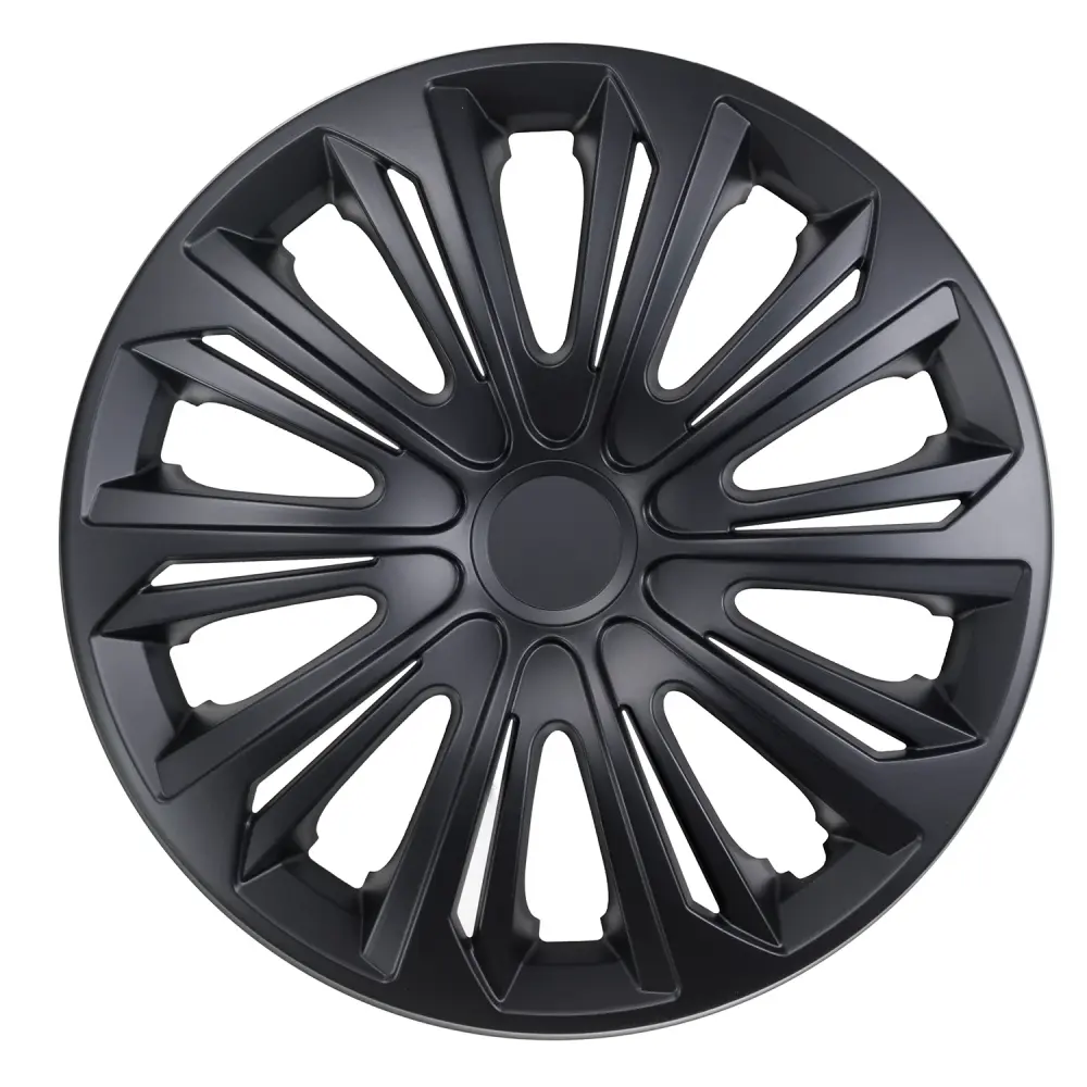 NRM STRONG black mat 15" wide-ranging hubcaps 4 pieces