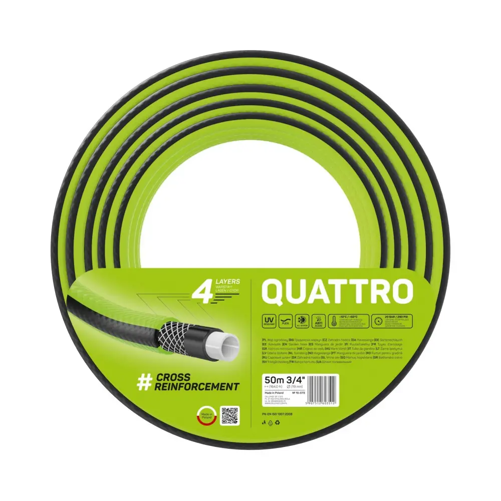 Cellfast Quattro 3/4'' 50m 4 ply cross braid garden hose
