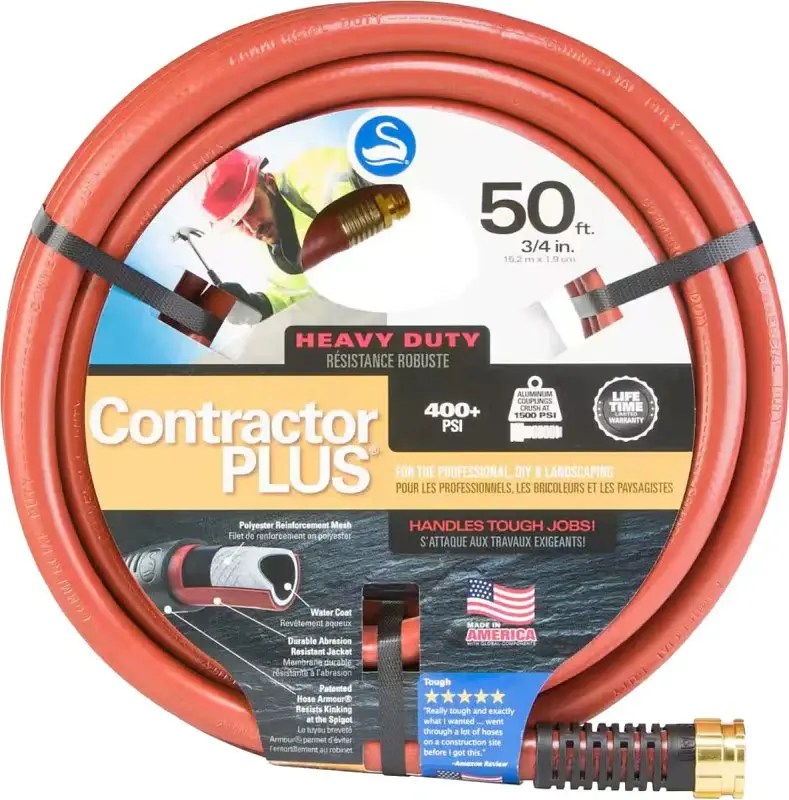 Swan SNCG34050 Garden Hose, 50 ft L, Rubber/Vinyl, Cherry