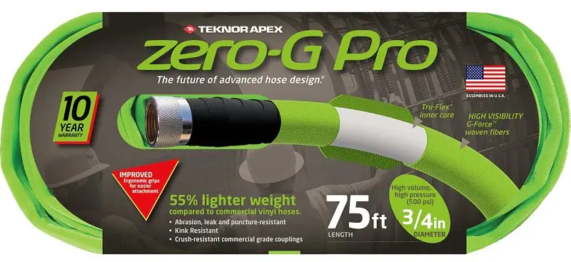 Zero-G 4300-75 Garden Hose, 3/4 , 75 ft L, Olive