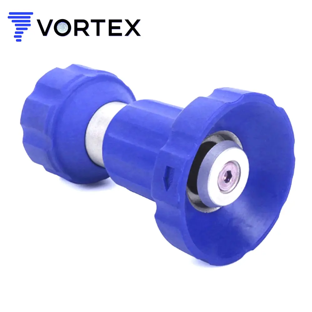 Heavy Duty Vortex Fireman Style Hose Nozzle Sprayer - Weighty Duty Garden Nozzle - Blue