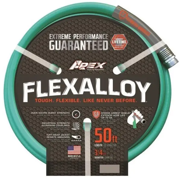 Apex 9550-50 3/4 Inch x 50 Foot Flexalloy Garden Hose Heavy Duty