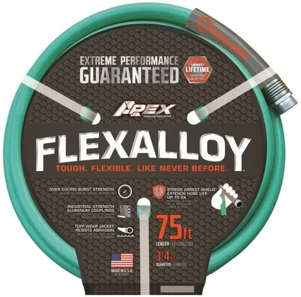Apex 9550-75 3/4 Inch x 75 Foot Flexalloy Garden Hose Flexible