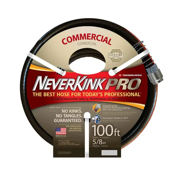 Apex 8845-100 Neverkink Pro Commercial Garden Hose 5/8 Inch x 100 Feet Heavy Duty Apex Tools