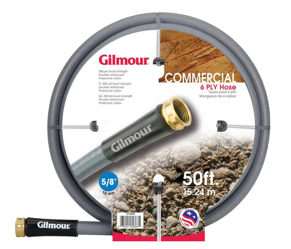 Gilmour 2958050 Commercial Rubber/Vinyl Hose 5/8 Inch x 50 Feet 29 Series Heavy Duty Water Hose