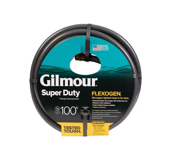 Gilmour 874001-1021 Flexogen Super Duty Garden Hose 5/8 Inch x 100 Feet