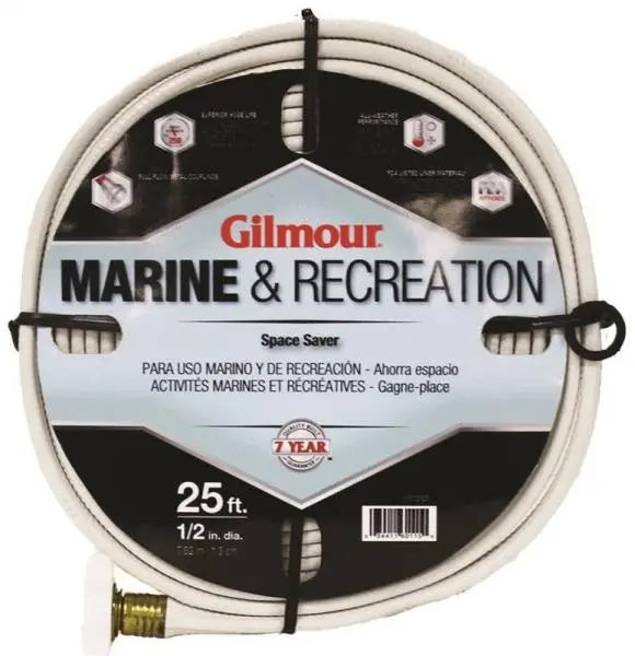 Gilmour 884251-1001 Heavy-Duty 1/2 x 25 Foot White Garden Hose