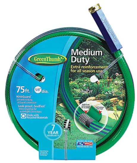 Green Thumb 669133 Nylon Reinforced Garden Hose 5/8 Inch x 75 Feet Medium Duty