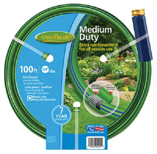 Green Thumb 8501-100 Nylon Reinforced Garden Hose 4-Ply 5/8 x 100 Feet