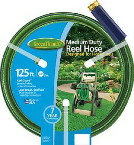 Green Thumb 8501-125 Medium Duty Reel Hose 5/8 Inch x 125 Feet Easy Watering