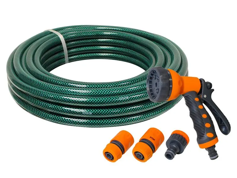 Soaker Irrigation Faithfull PVC Garden Hose 20m Fittings & Spray Gun