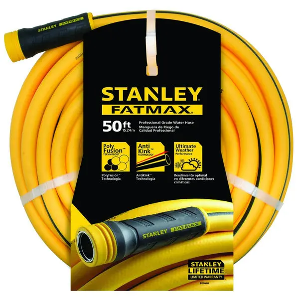 Stanley BDS6650 Fatmax Professional Self Straightening Garden Hose 5/8 Inch x 50 Feet Heavy Duty Use