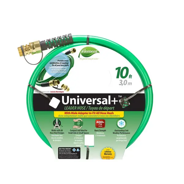 Swan CELUN12010 Universal Leader Hose Green 10 Ft Garden Water Hose