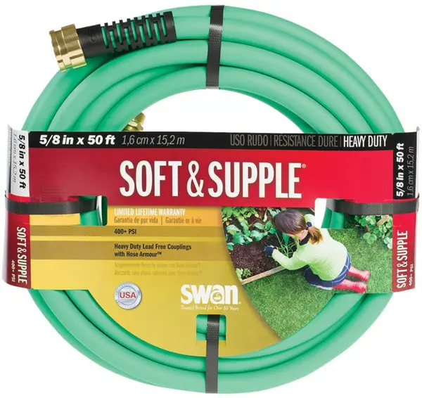 Swan SNSS58050 Soft and Supple Water Hose 5/8 Inch X 50 Feet Green