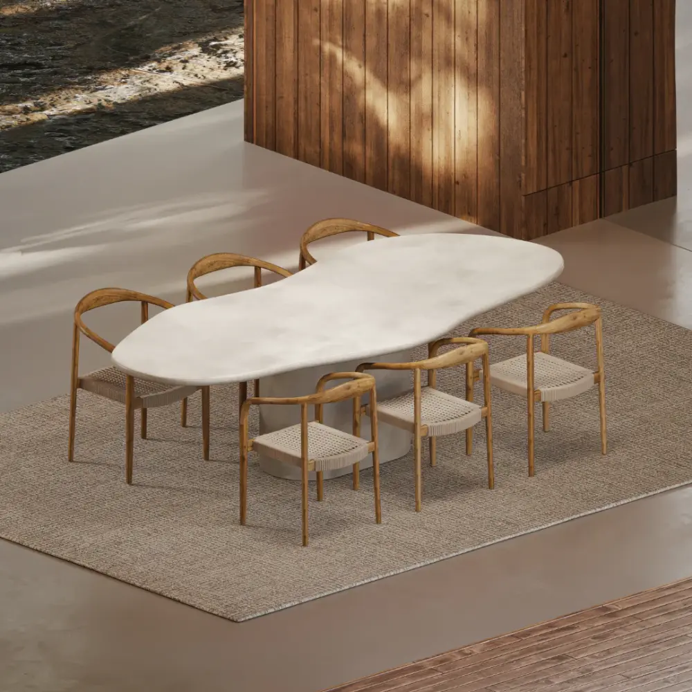 Garden Table Green Shape - Limoges - MicroSkin - 260 cm - Cloudy Latte