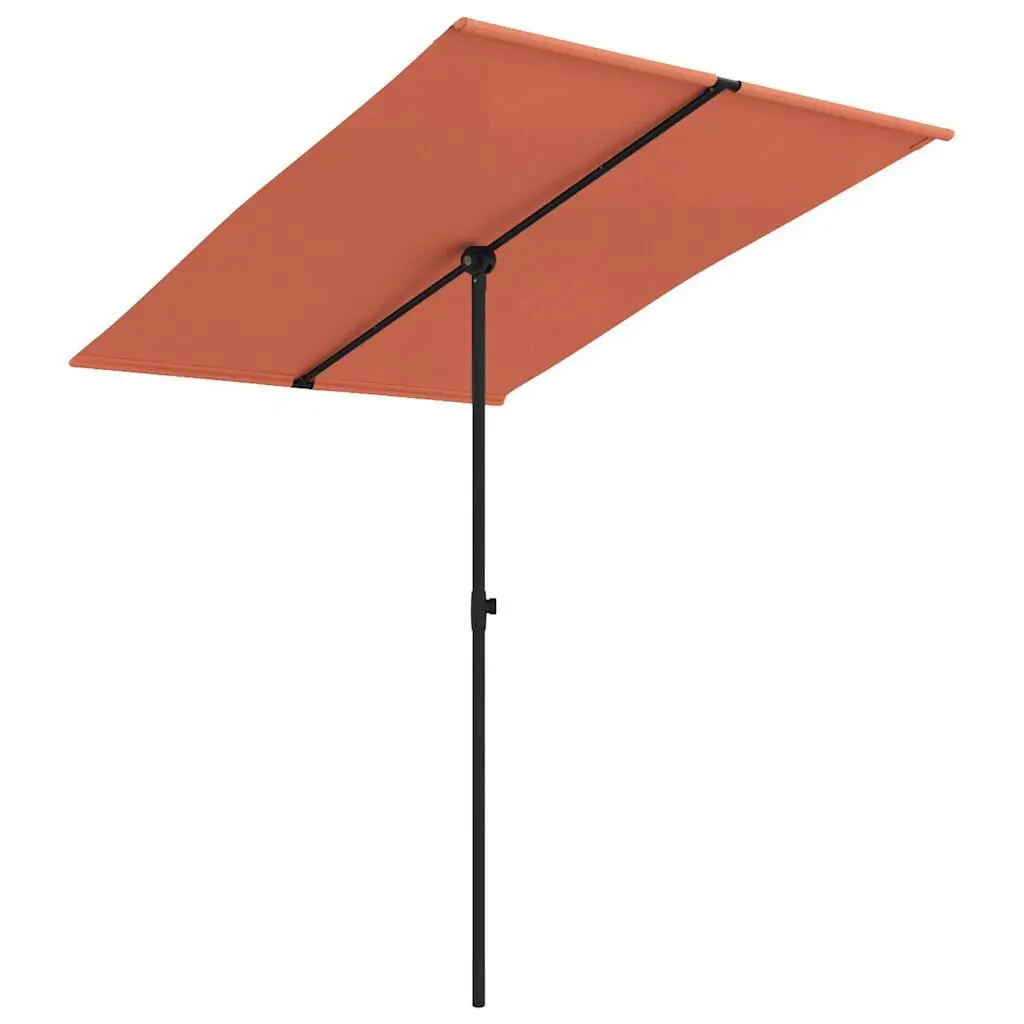 Garden Parasol Aluminum Pole 6.6'x4.9' Terracotta Outdoor Patio Umbrella
