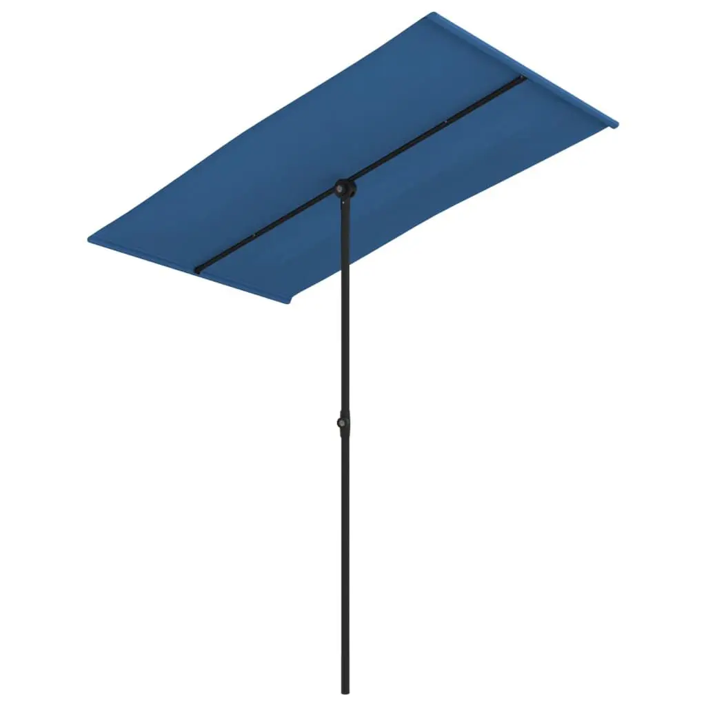Garden Parasol Aluminum Pole 70.9x43.3 Azure Blue Outdoor Umbrella