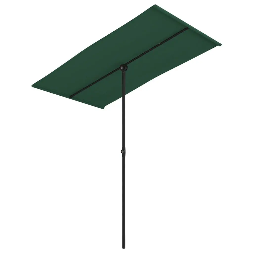 Garden Parasol Aluminum Pole 70.9x43.3 Inches Green Outdoor Umbrella