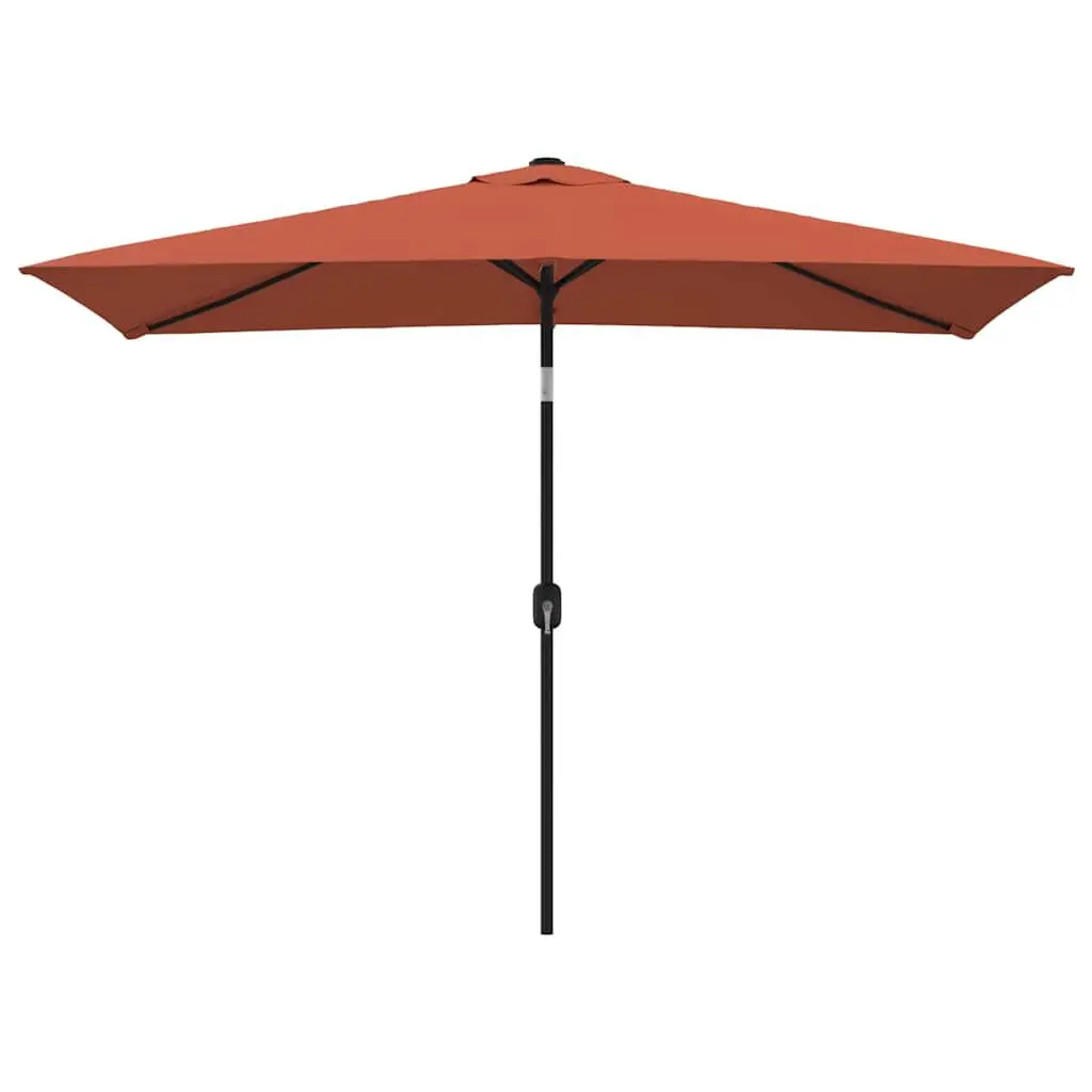 Garden Parasol Metal Pole 118x78.7 Inches Terracotta Color Large Sun Shade