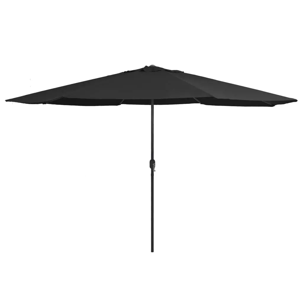 Garden Parasol Metal Pole 153.5 Inches Black Outdoor Patio Umbrella