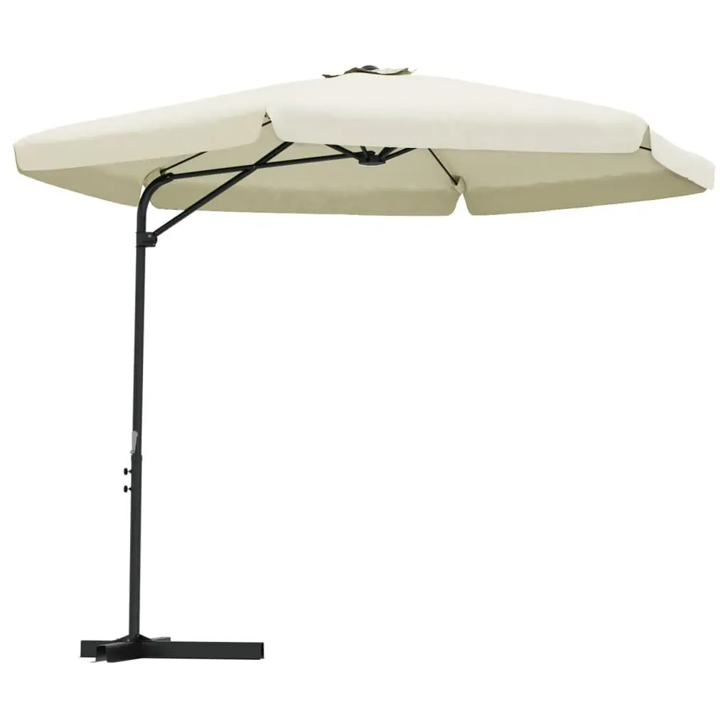Garden Parasol Steel Pole 118.1 Sand White Outdoor Patio Umbrella