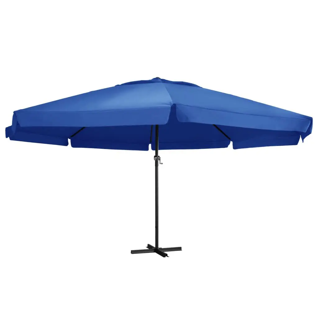 Large Garden Parasol Aluminum Pole 196.9 Inches Azure Blue Outdoor Umbrella