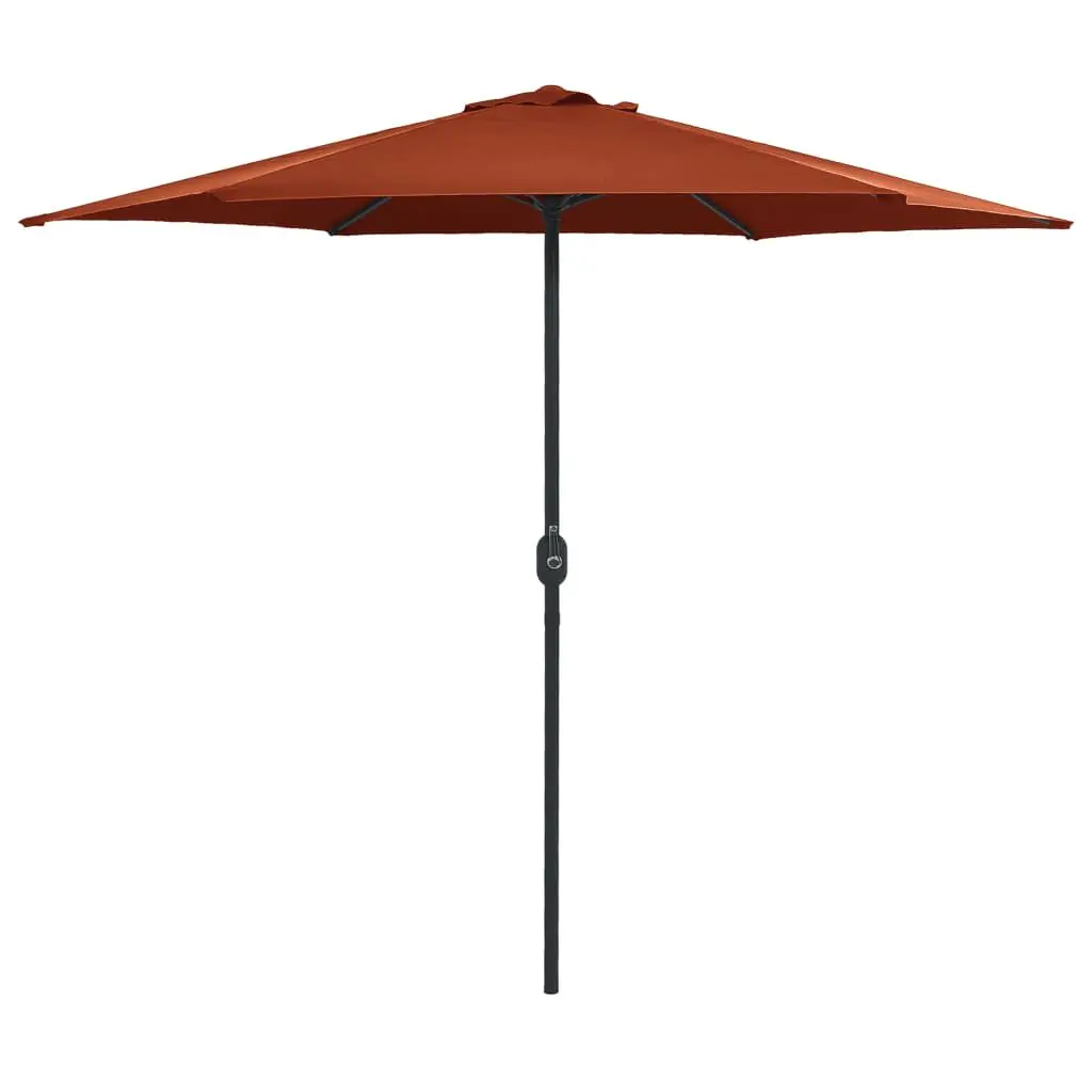Rectangular Garden Parasol Aluminum Pole 106.3x96.9 Inches Terracotta Patio Umbrella