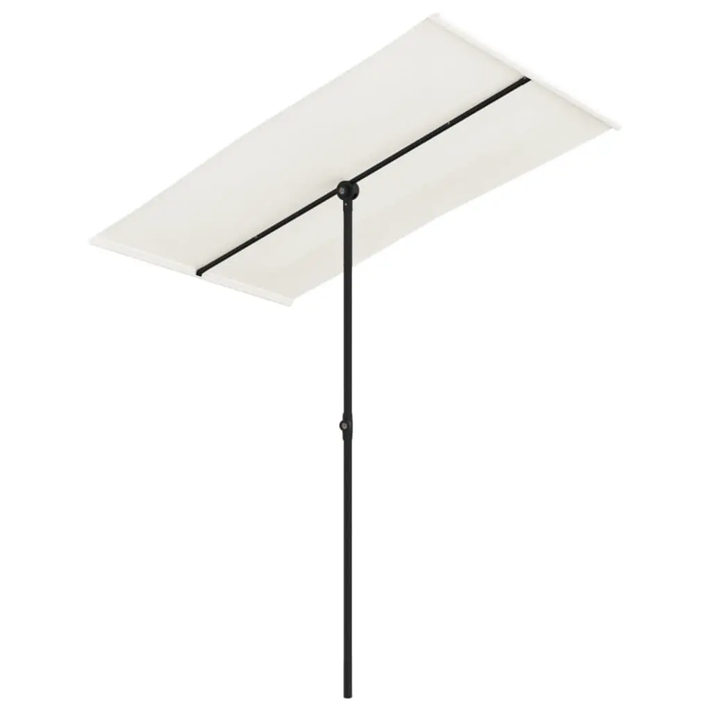 Sand White Garden Parasol Aluminum Pole 70.9 x 43.3 Inches