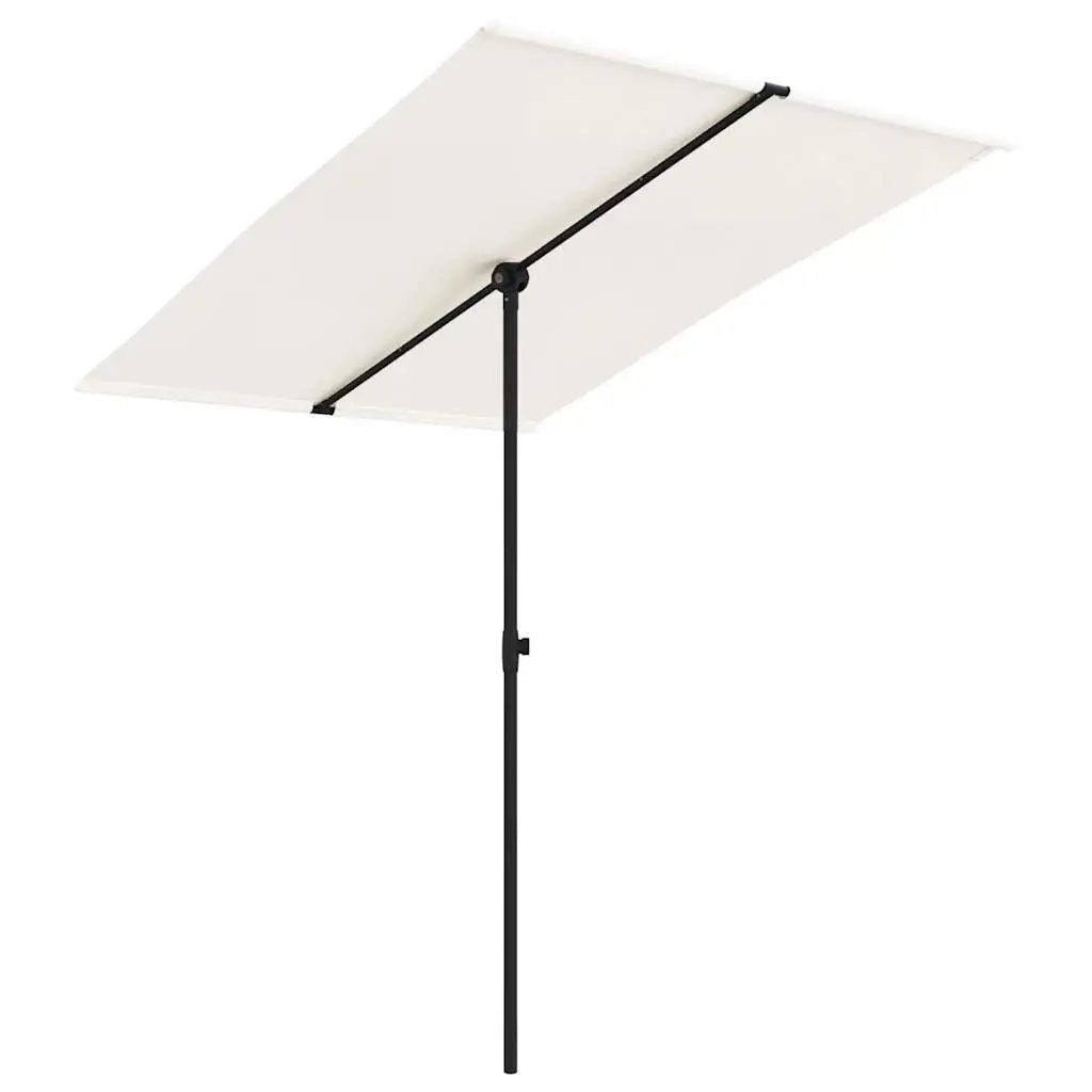 Sand White Garden Parasol Aluminum Pole 6.6 x 4.9 Feet