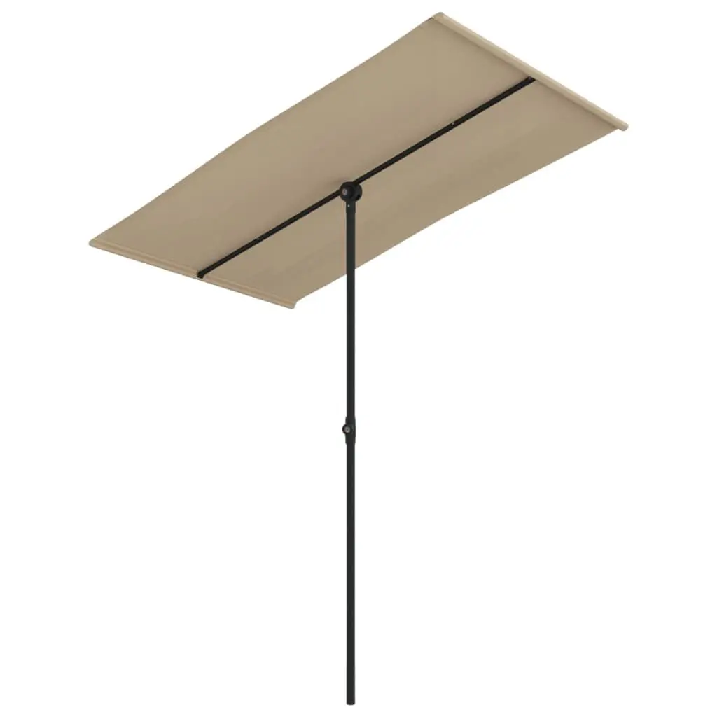 Small Garden Parasol Aluminum Pole 70.9x43.3 Inches Taupe Outdoor Umbrella