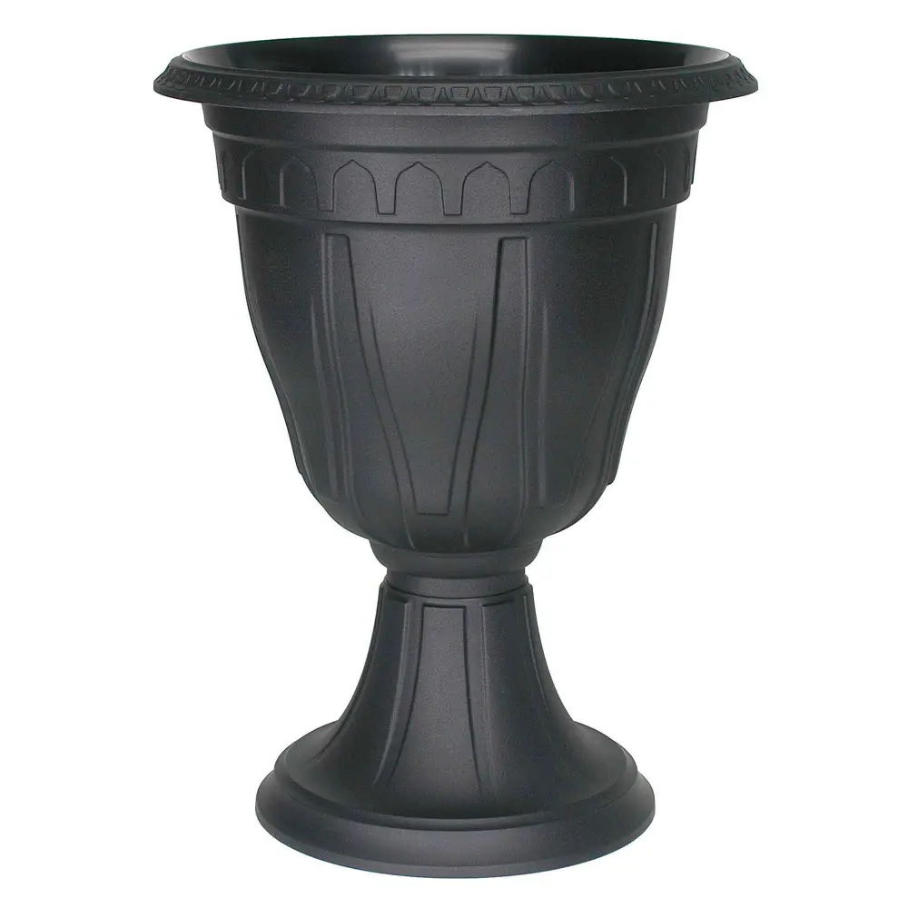 Azura Planter on Pedestal Ebony Color, 15-1/4" x 20-1/4" Bronze Patina