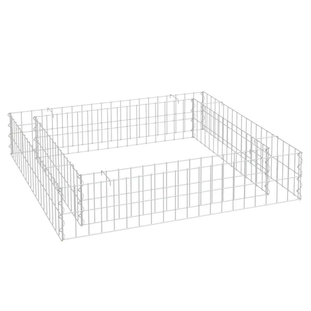 Gabion Raised Bed Galvanized Steel 39.4x39.4x7.9 Inches Outdoor Garden Planter Box