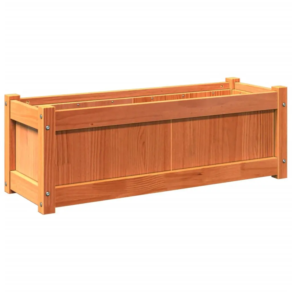 Garden Planter Wax Brown 35.4x12.2x12.2 Solid Wood Pine