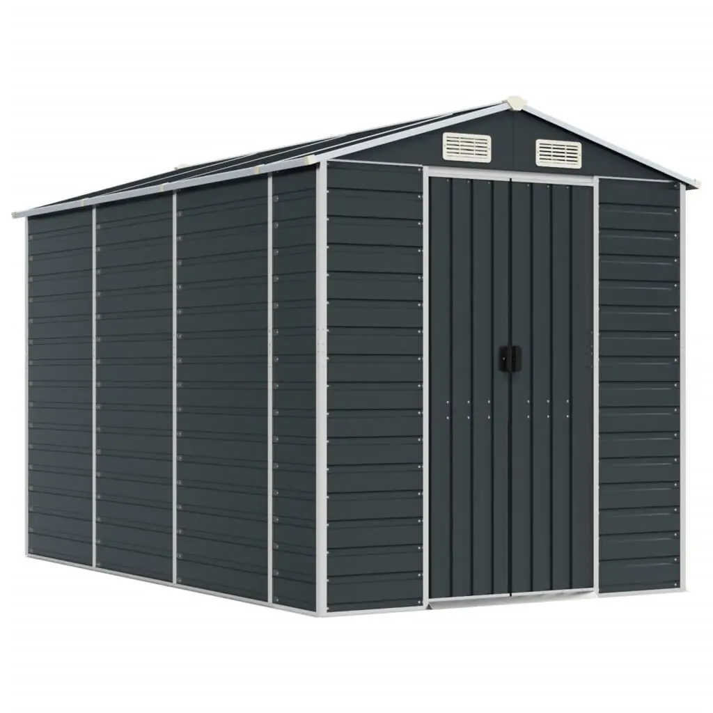 Garden Shed Anthracite 75.2x118.1x78 Inches Galvanized Steel Extra Wide Shed
