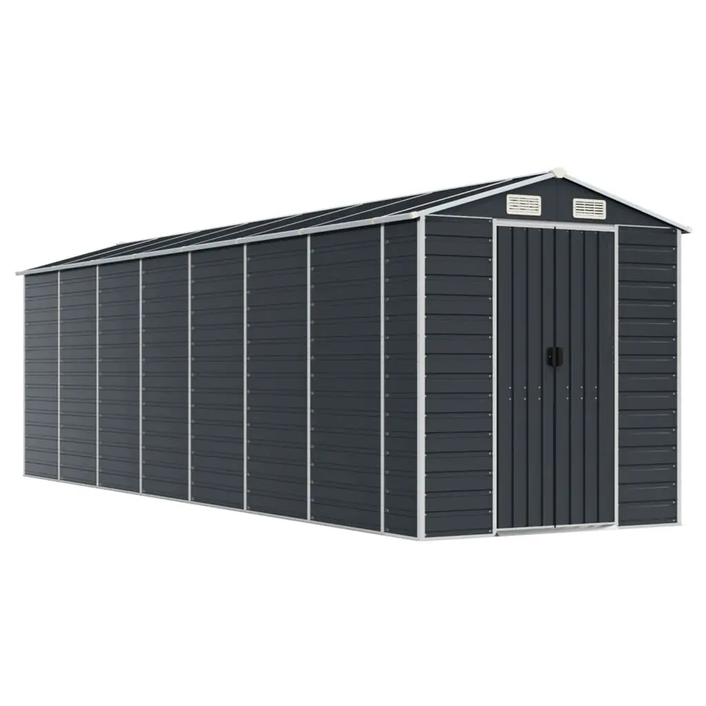 Garden Shed Anthracite 75.2x252x78 Inches Galvanized Steel Mega Storage Shed