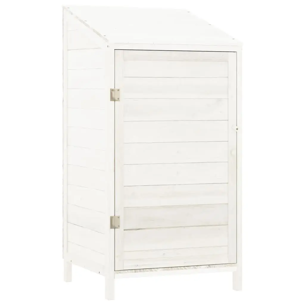 Garden Shed White 21.7 Inches Solid Wood Fir Outdoor Storage